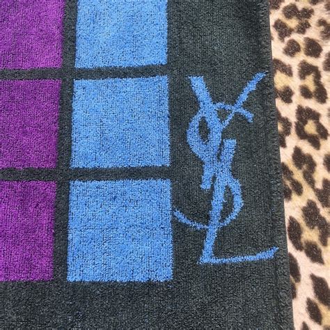 YVES St LAURENT Vintage Bathroom Beach TOWEL ~Logo 